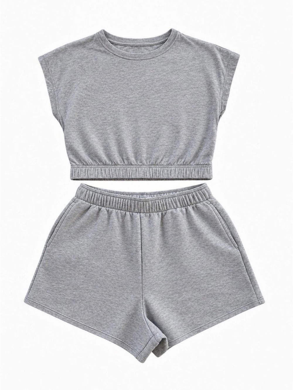 DSG Gray Crop Top & Shorts Set Like New